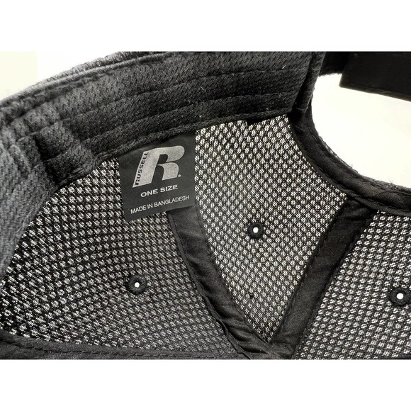 Russell Strapback Hat Cap Black Baseball - Picture 9 of 9